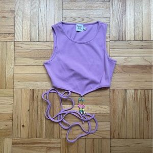 NWOT Princess Polly Almina beaded top purple Size 6 / Medium